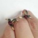 Ezüst Pillangó - Elegáns szimulációs kolibri ménes fülbevalók női csepp dangle ékszer nagykereskedelem
