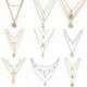* 208 Trendi arany érme nyaklánc ... - Boho női többrétegű arany ezüst lánc medál Crystal Choker nyaklánc ékszer