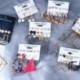 Kör egyszerű szett (4 pár) - Vintage divat bojt fülbevaló szett nők bohém akril karika csavar csepp dangle
