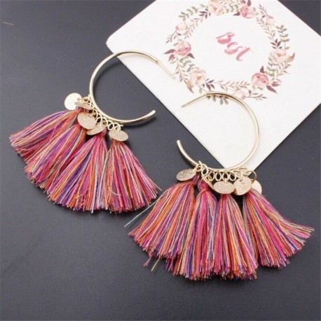 * 27 - Divat cseh ékszerek elegáns bojt fülbevalók hosszú csap csepp dangle nők