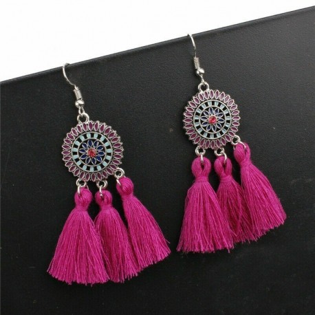 * 137 - Divat cseh ékszerek elegáns bojt fülbevalók hosszú csap csepp dangle nők