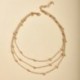 Ezüst - Divat többrétegű lánc ékszer kiegészítők egyszerű choker nyaklánc ezüst arany