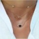 * 22 Boho Crystal Star gonosz szem ... - Divat többrétegű choker nyaklánc Star Moon Lock lánc női nyári ékszerek ÚJ