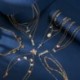 * 22 Boho Crystal Star gonosz szem ... - Divat többrétegű choker nyaklánc Star Moon Lock lánc női nyári ékszerek ÚJ