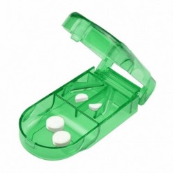 Zöld - Tablettavágó elosztó fél tároló rekesz doboz gyógyszer tabletta tartó ÚJ