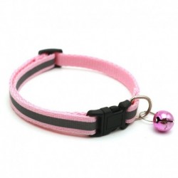 Rózsaszín - 1db fényvisszaverő macska nyakörv harang nylon aranyos macskafej biztonsági csattal pet nyakörv