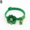 Zöld - Kisállat állítható haranggallér strasszos virág cica macska kölyök kutya csat gallér