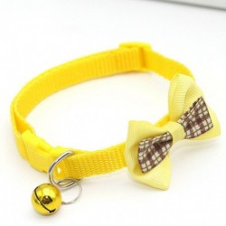* 2 Sárga - Csokornyakkendő állítható cica nyakkendő gallér Bowknot Dot Bell Cat kisállat kiskutya