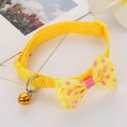 * 1 Sárga - Csokornyakkendő állítható cica nyakkendő gallér Bowknot Dot Bell Cat kisállat kiskutya