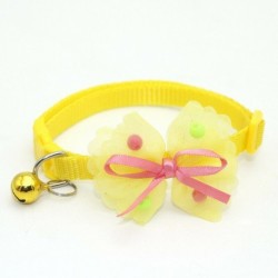 * 3 sárga - Csokornyakkendő állítható cica nyakkendő gallér Bowknot Dot Bell Cat kisállat kiskutya