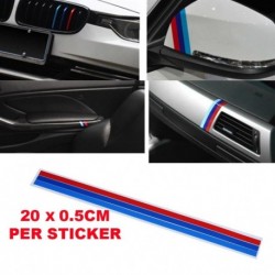 3 x M színű csíkos autós matrica vese rács matrica illeszkedik a BMW M3 M5 E46 autós kiegészítőkhöz PVC belső