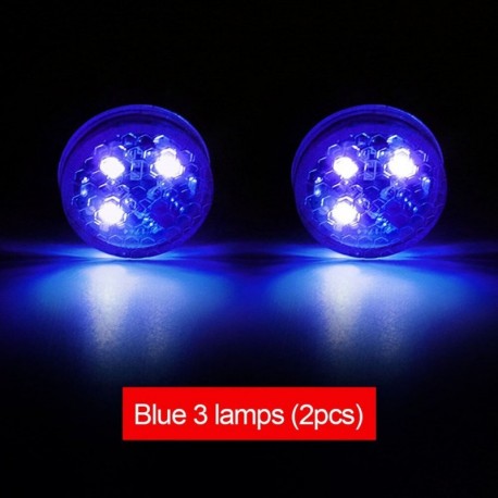 Kék 3LED - 2db univerzális nyitott ajtó ütközésgátló autóajtó fények projektor fény motorkerékpár LED autó
