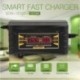 EU csatlakozó - 12V 10A autós töltő 110V-240V LCD intelligens kijelző elektromos autó ólom - savas akkumulátor töltő