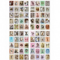 2 - 80 db Párizs sorozat vintage bélyegző matrica pecsét Scrapbooking napló fotóalbum dekoráció
