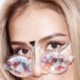 fekete - Tiszta kerek szemüveg Kaleidoszkóp szemüveg Crystal Lens Party Rave zenei fesztivál napszemüveg barát ajándék