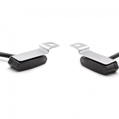 Ezüst - 2x mini LED motorkerékpár irányjelző lámpák első hátsó oszloplámpa villogó fények rezgés vízálló
