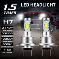 2PC 10000LM 6000K 80W H7 CSP 3570 LED-es chipek fényszórókészlet Hi or Lo fényszóró izzók fehér IP68 vízálló Canbus