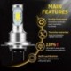 2PC 10000LM 6000K 80W H7 CSP 3570 LED-es chipek fényszórókészlet Hi or Lo fényszóró izzók fehér IP68 vízálló Canbus