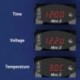Zöld - Univerzális három az egyben motorkerékpár elektronikus óra hőmérő voltmérő IP67 porálló LED óra digitális