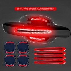 Piros - Ajtófogantyú matrica 3D-s szénszálas autóajtó fogantyú festékkarcvédő matrica Automata ajtófogantyú