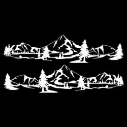 fehér - Autó matrica Új hegyi erdő totem dekoráció Garland fenyőfa mintás oldalajtó matrica karosszéria jármű