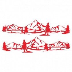 Piros - Autó matrica Új hegyi erdő totem dekoráció Garland fenyőfa mintás oldalajtó matrica karosszéria jármű matrica