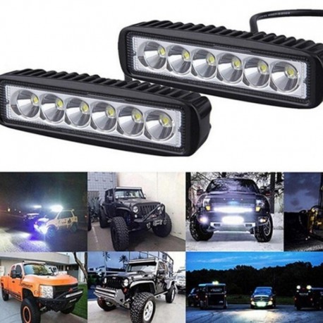 Fehér 2PCS - Kiváló minőségű IP67 18W 6000K LED munkalámpa sáv vezető lámpa ködlámpa terepjáró terepjáró autós