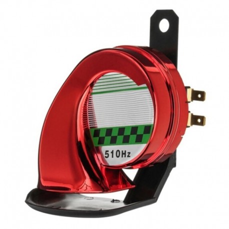 Piros - AKCIÓ Univerzális 12V DC 130db motorkerékpár csiga légkürt szuper sziréna 510Hz autó teherautó motor vízálló