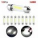 fehér - 10db egyedi COB C5W 12V LED Festoon 36mm autós kupola térképlámpa rendszámtábla izzó alacsony energiafogyasztás
