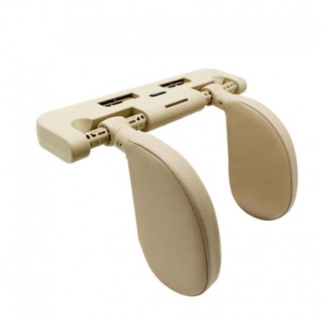 Bézs - Autós fejtámla párna Autós utazási nyakpárna Alvóülés oldalsó párna puha és állítható gyerekeknek és