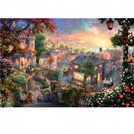 Csendes város - Jigsaw Puzzle 1000 darabból álló, fából készült összeszerelt képi tájkép-rejtvények játékok