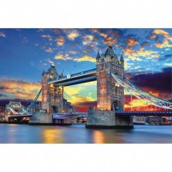 London Tower Bridge - Jigsaw Puzzle 1000 darabból álló, fából készült összeszerelt képi tájkép-rejtvények játékok