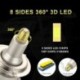 6000K 2db - Autós autós LED-es fényszórók izzók H7 18000LM 8 oldalas 110W 3D-s nagy teljesítményű 360 fokos lámpa
