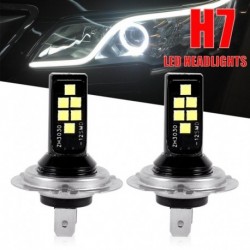 fehér - 2PCS H7 LED autó ködgátló izzó 12W 6000K 1200LM fényszóró izzók 12SMD 3030 Gyors szállítás CSV