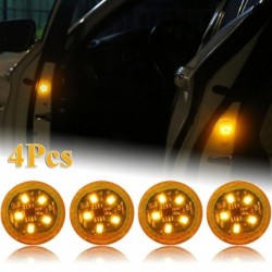 Sárga - 4db automatikus érzékelő funkciós autó 5 LED-es nyitott ajtó figyelmeztető lámpa villogó villogása ütközés