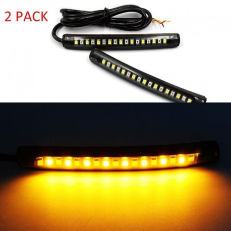 2db univerzális 17LED motorkerékpár hátsó féklámpa irányjelző szalag rendszámtábla