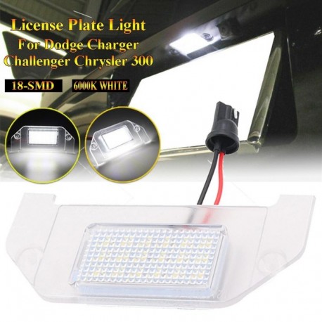 1db 6000K fehér 18-SMD LED rendszámtábla világítás Dodge Charger Challenger Chrysler 300-hoz