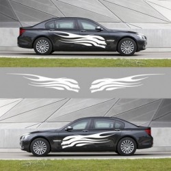 fehér - 2db lángototem autó matricák csíkos grafikus karosszéria applikáció univerzális modell autók dekoráció