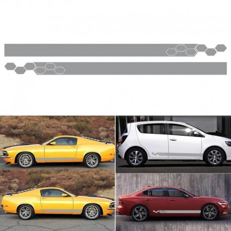 szürke - Autó matricák Ajtó oldalsó szoknya Vinyl Wrap Verseny matricák Autó Tuning kiegészítők