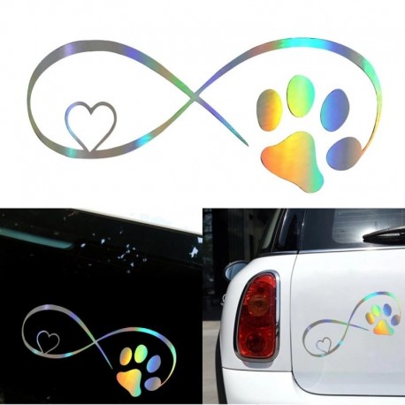 Fényvisszaverő - Aranyos autós matrica vinil kutya macska mancs szerelem autó ablak dekoráció matricák és matricák
