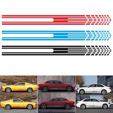 2x 215 cm-es autógrafika oldalsó karosszéria-matrica hosszú csíkos vinil matricák autó dekorációs matricák az auto