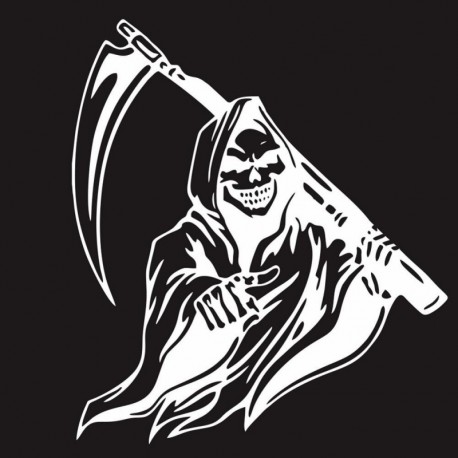 fehér - Autós matricák 6 &quot Grim Reaper koponya matrica autó teherautó fali ablak vinyl matrica autós kiegészítők