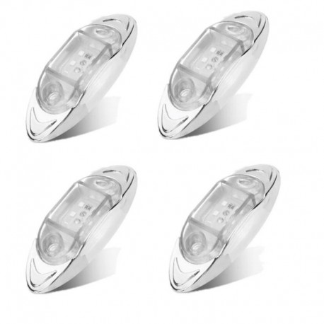 4db fehér - Autó LED-es lámpák 10-30V 6 LED-es oldalsó helyzetjelző lámpák Figyelmeztető lámpák teherautó