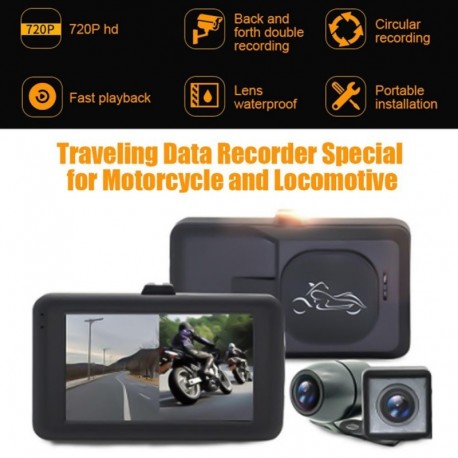 Fekete - Autós DVR vezetõ felvevõ 3 hüvelykes gépjármû kamera LCD kettõs kamera Dashcam mozgásérzékelés