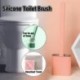 C - AKCIÓ Fali szilikon WC-kefe Puha gumi hosszú nyélű WC-kefe és Rongyszett tisztító kefe Fürdőszoba kiegészítők