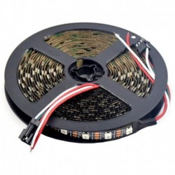 Új WS2812B RGB 5050SMD egyedi címezhető 16,4FT-os rugalmas fekete NYÁK színes színes LED-es pixelszalag Dream Color IP67