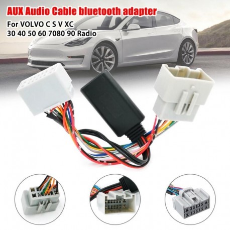 Fekete - Veszteség nélküli autórádió vevő AUX IN Bluetooth adapter C30 C70 S40 S60 S70 S80