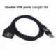 Fekete - Új USB2.0 süllyesztett kábel 1M / 2M dupla / egy USB port hosszabbító öblítő műszerfal panel szerelhető