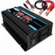 fekete - 4000 W-os digitális autó inverter 12 V-tól 220 V-ig módosított szinuszhullámú inverter feszültség átalakító