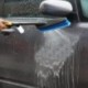 1db kék autómosó kefe automatikus külső behúzható hosszú fogantyúval vízáram kapcsoló habosüveg autótisztító